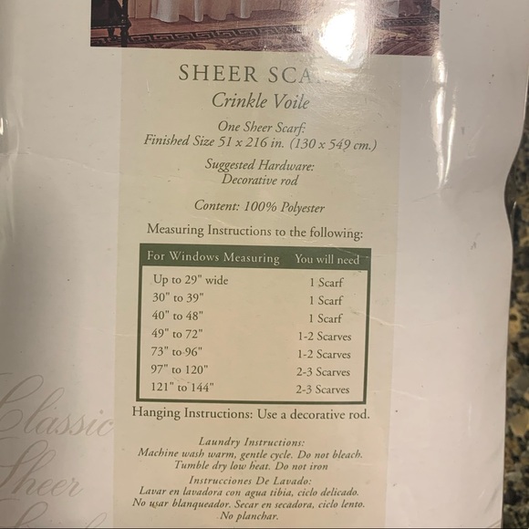 Whole Home Brown Sheer Scarf Crinkle Voile - Picture 3 of 3